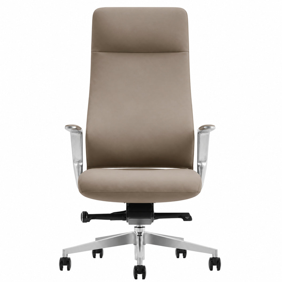 HG61A High Back Leather Chair - Light Grey Front view