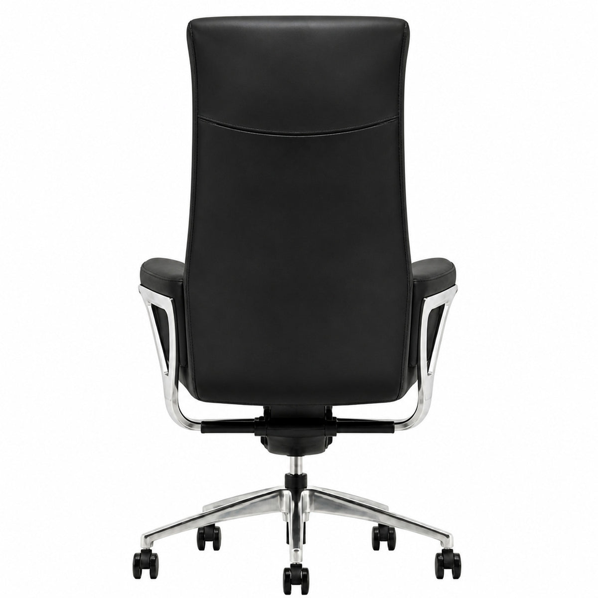 9011 High Back Leather Chair - Black Back view