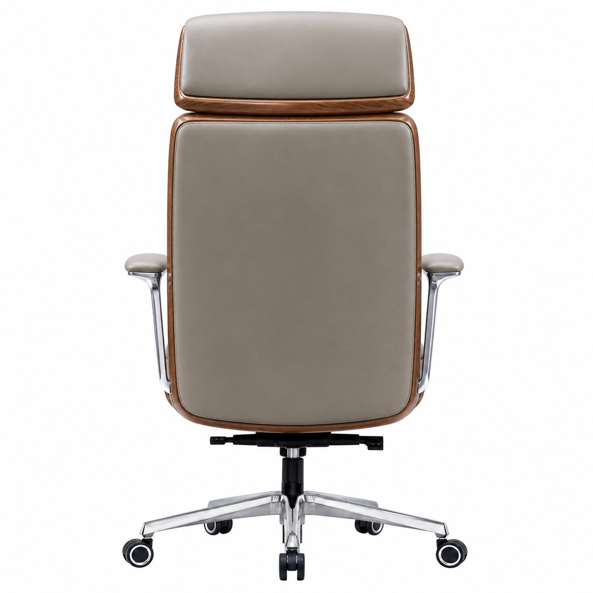 GATSBY High Back Leather Chair - Light Grey Back view