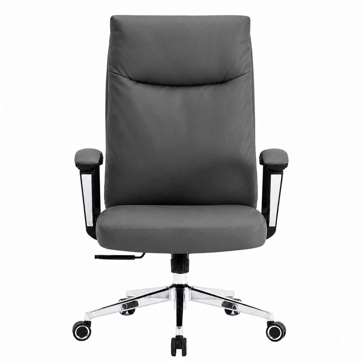811A High Back Leather Chair - Dark Grey Front view
