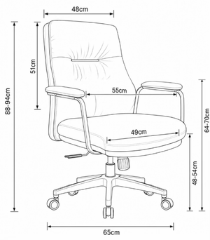 203 Low Back Leather Chair Dimensions