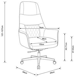 A2601-1 High Back Leather Chair Dimensions