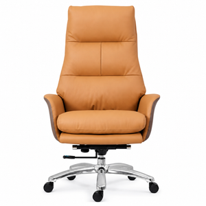 2206A High Back Leather Chair - Amber Front view