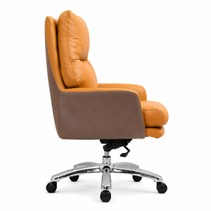 2206B Mid Back Leather Chair - Amber Side view