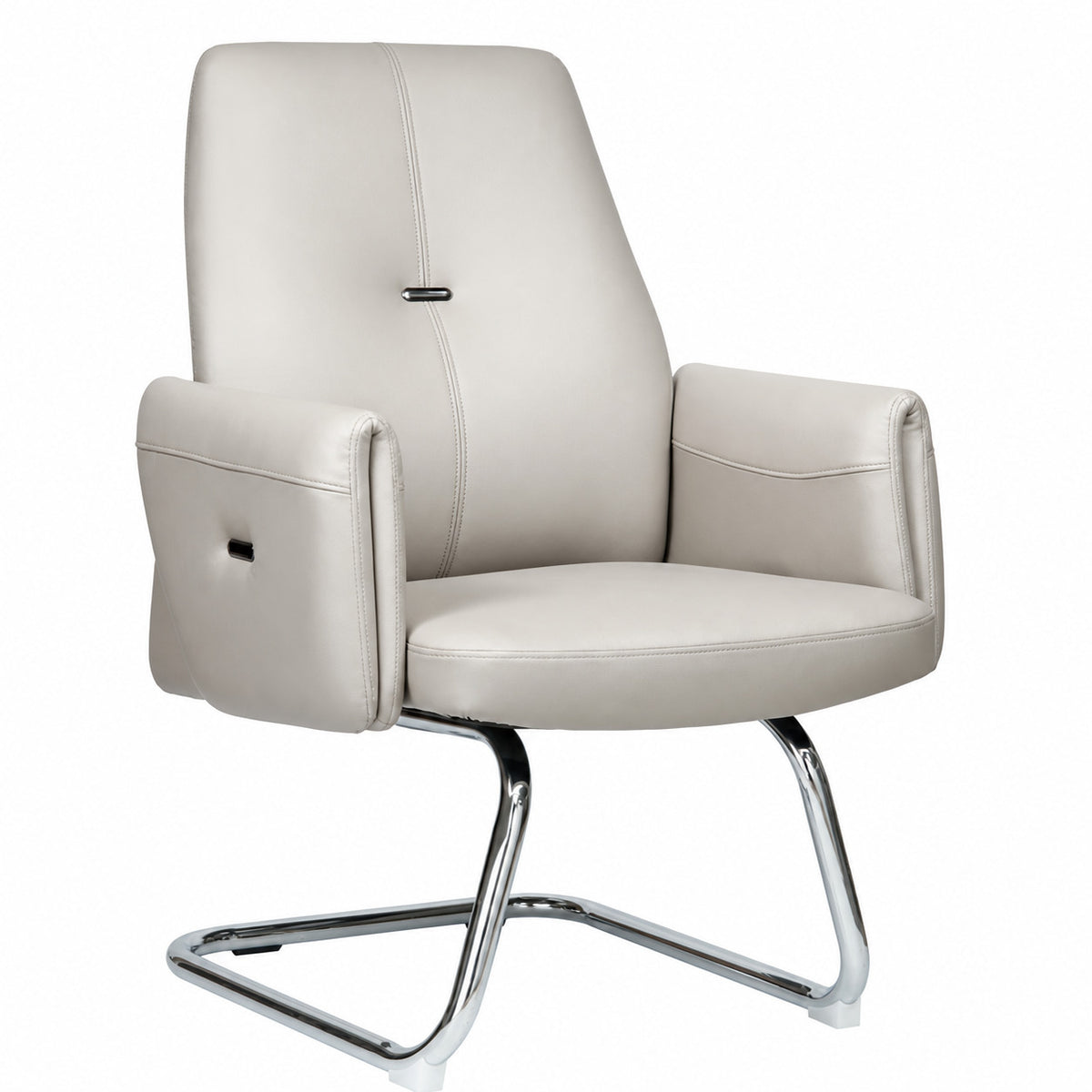 815C Low Back Leather Guest Chair - Light Grey