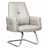 815C Low Back Leather Guest Chair - Light Grey