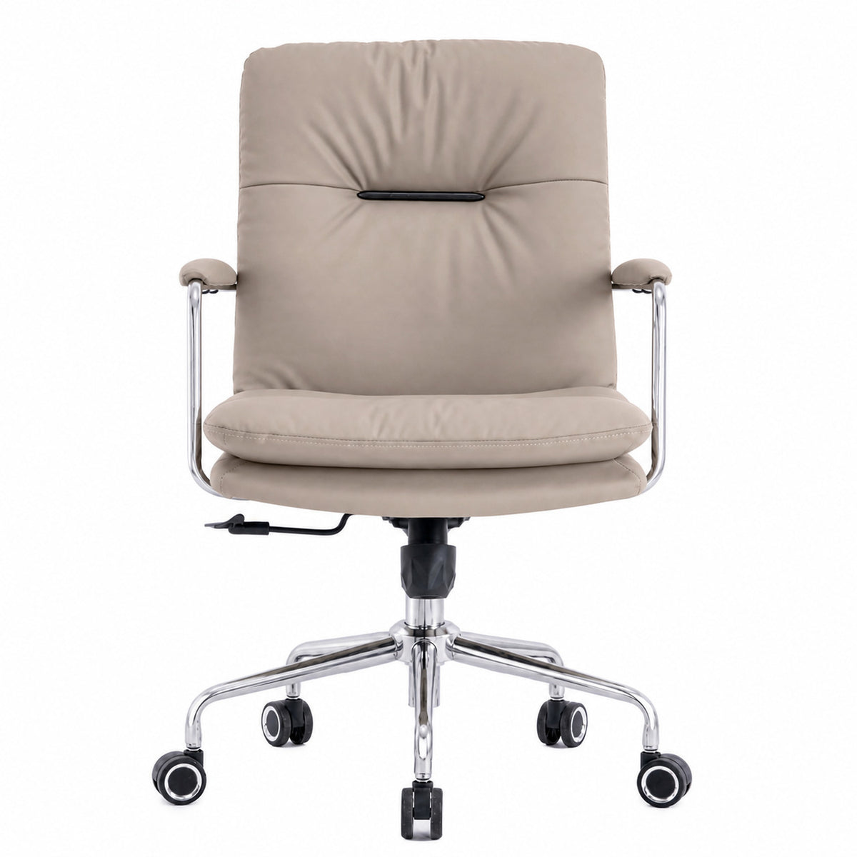 203 Low Back Leather Chair - Khaki Front view
