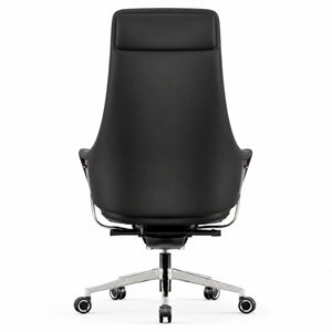1828A High Back Leather Chair - Black Back view