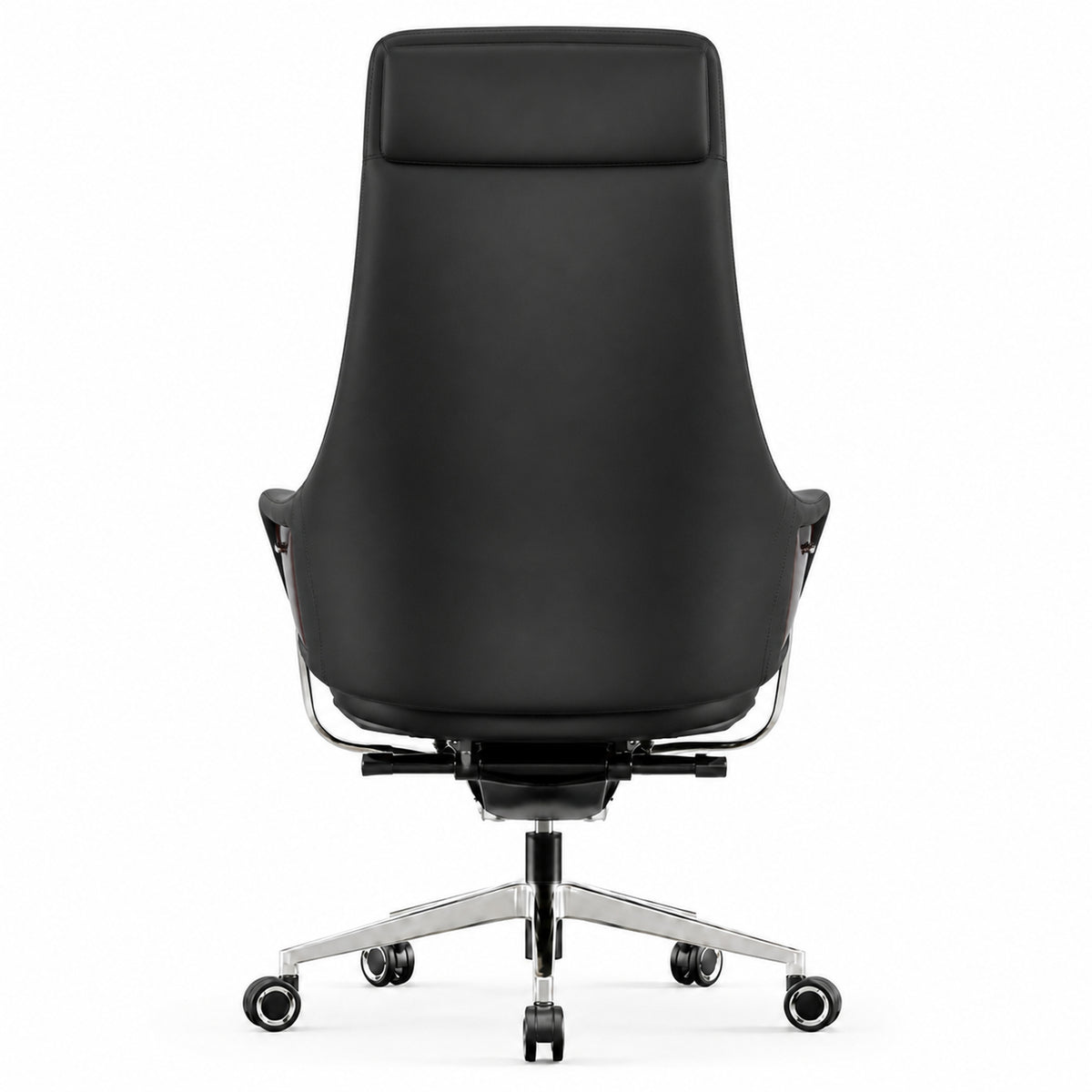 1828A High Back Leather Chair - Black Back view