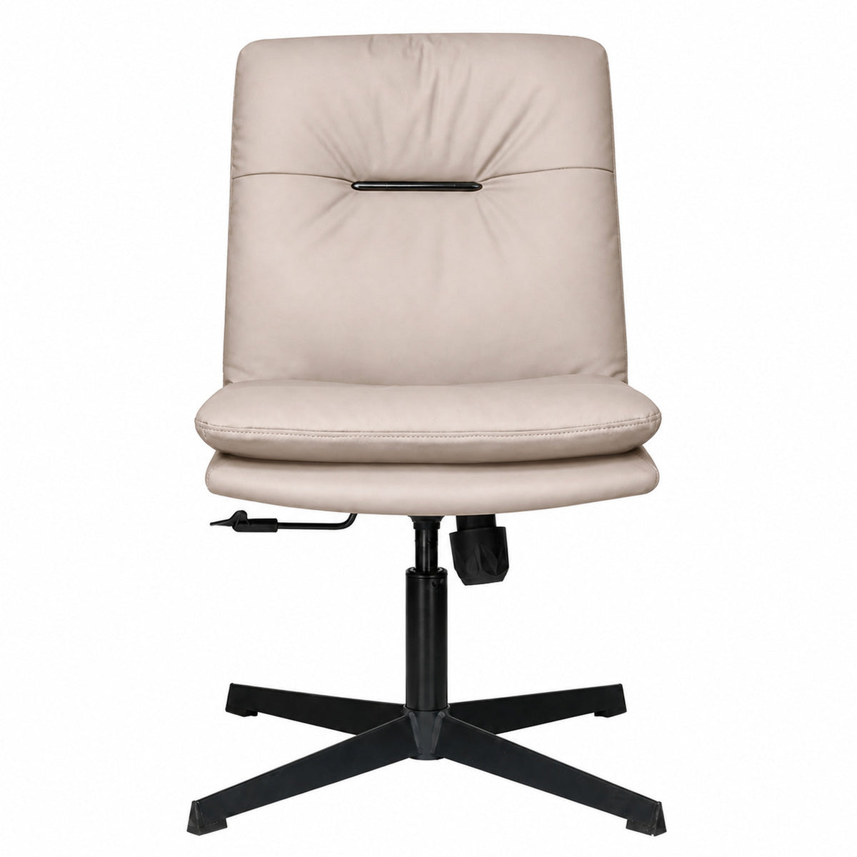 203BV Low Back Leather Chair - Khaki Front view