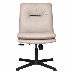 203BV Low Back Leather Chair - Khaki Front view