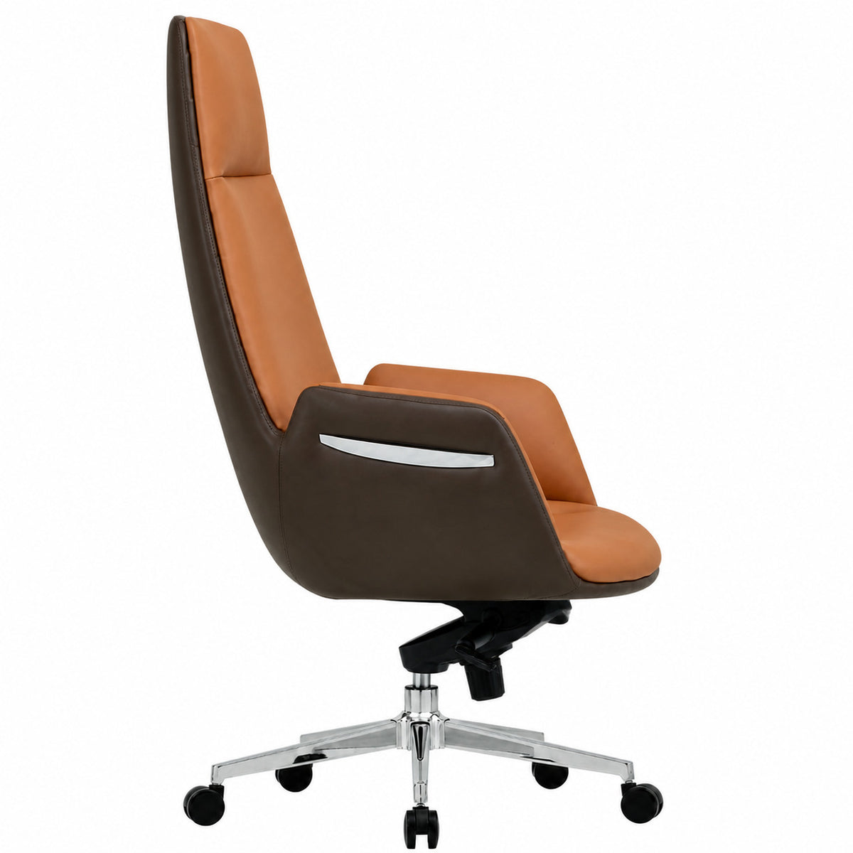 6830A High Back Leather Chair - Amber Side view