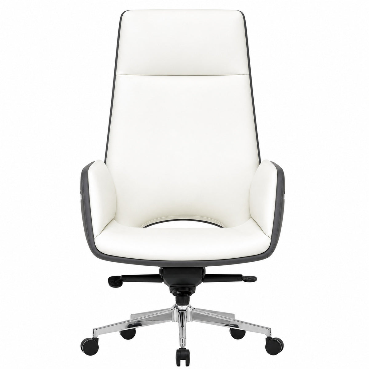 6830A High Back Leather Chair - White Front view