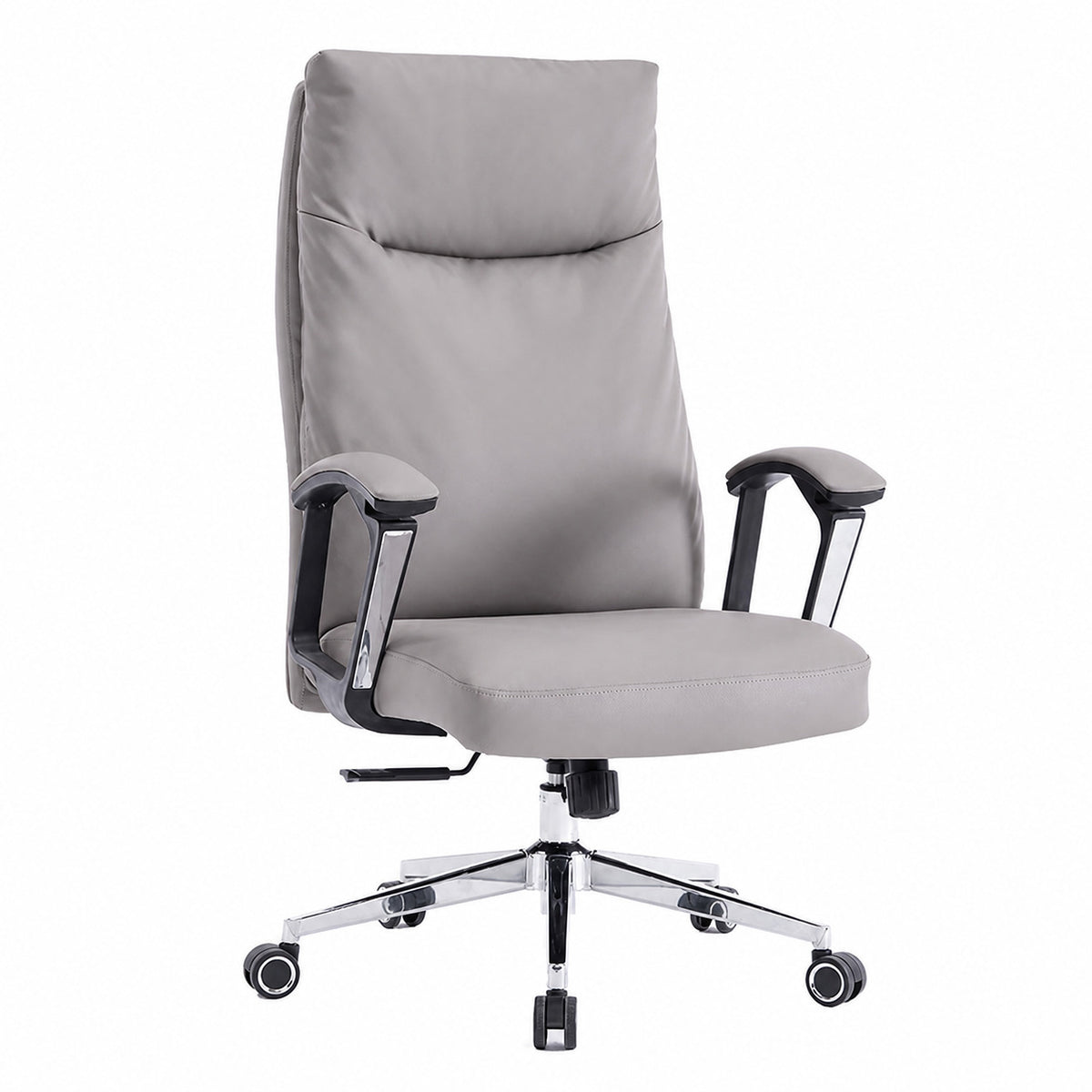 811A High Back Leather Chair - Light Grey