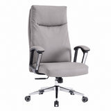 811A High Back Leather Chair - Light Grey