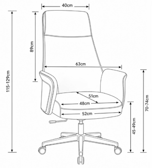 6830A High Back Leather Chair Dimensions