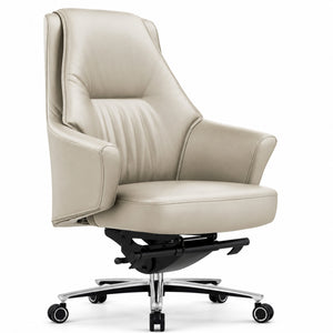 8597B Mid Back Leather Chair - Khaki