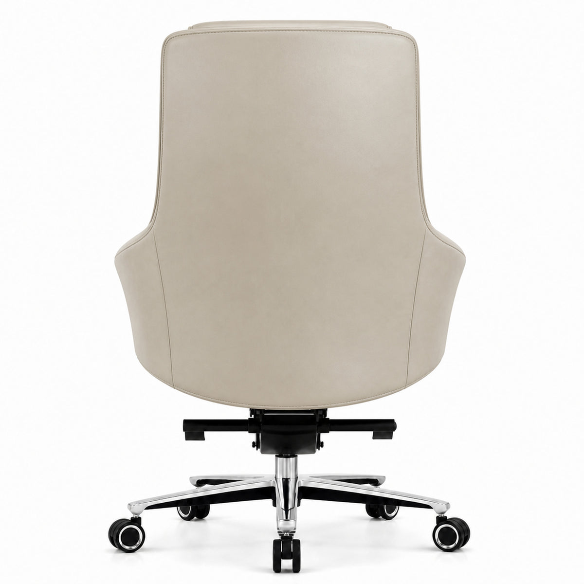 8597B Mid Back Leather Chair - Khaki Back view