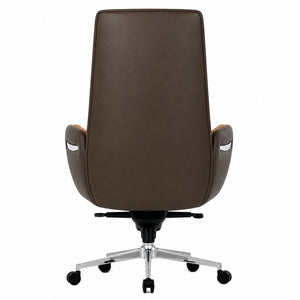 6830A High Back Leather Chair - Amber Back view