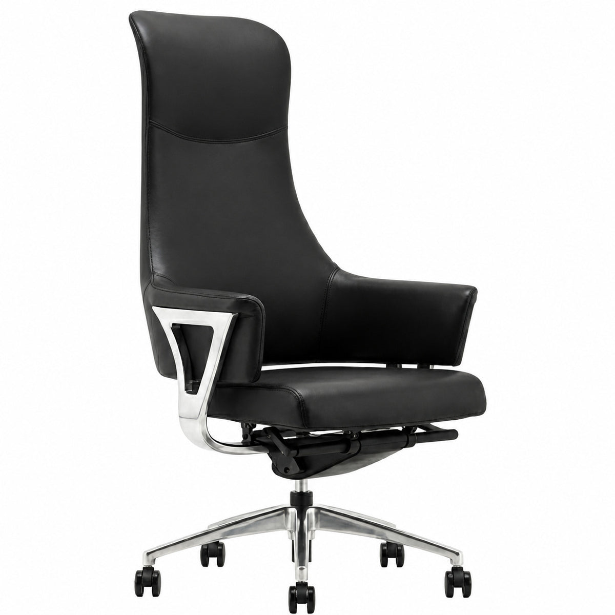 9011 High Back Leather Chair - Black