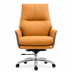 2206B Mid Back Leather Chair - Amber Front view