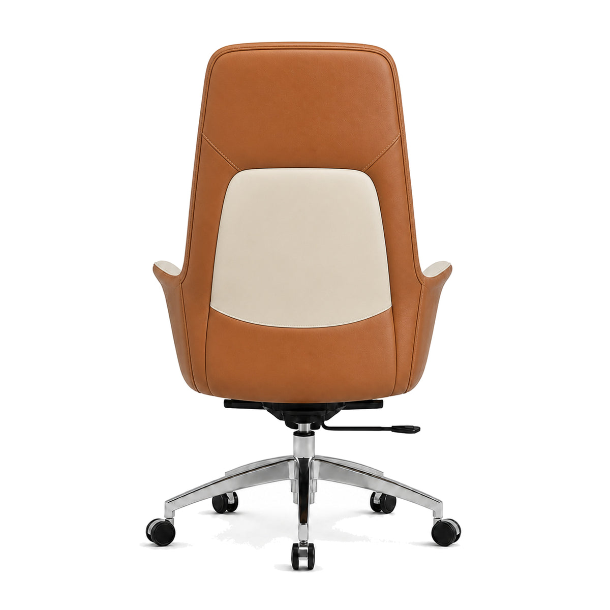 A2601-1 High Back Leather Chair - Cream Back view