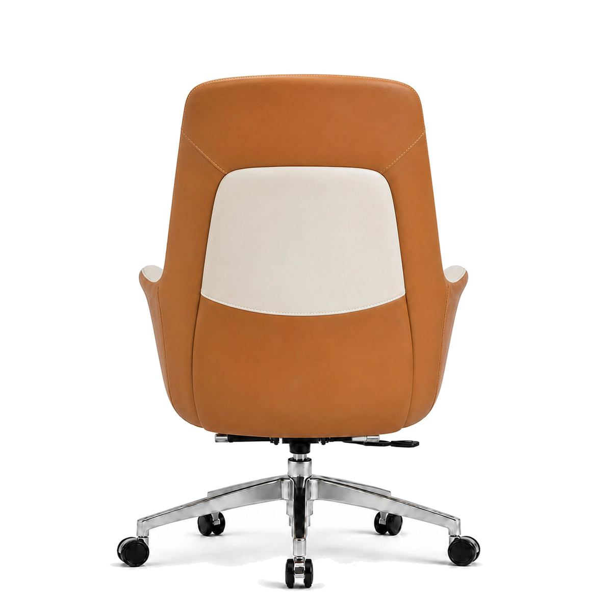 B2601-1 Mid Back Leather Chair - Cream Back view