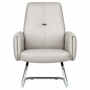 815C Low Back Leather Guest Chair - Light Grey Front view