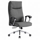 811A High Back Leather Chair - Dark Grey