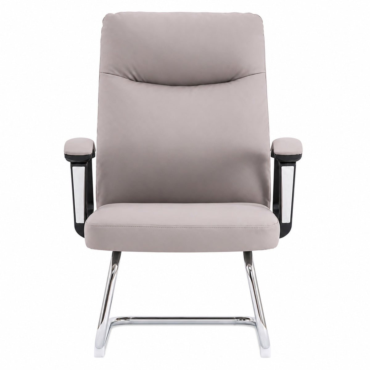 811C Mid Back Leather Guest Chair - Khaki Front view