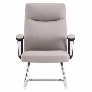 811C Mid Back Leather Guest Chair - Khaki Front view