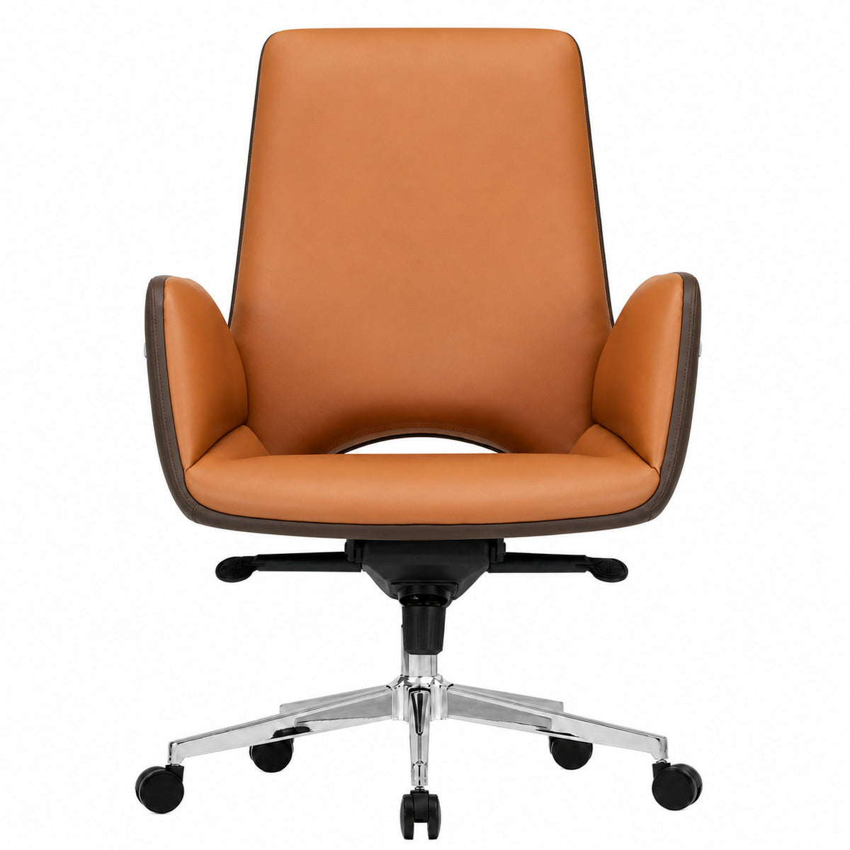 6830B Mid Back Leather Chair - Amber Front view