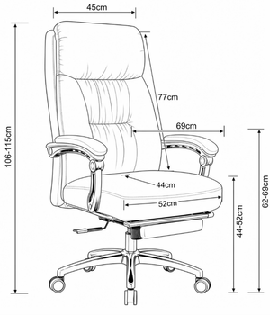 802 High Back Leather Chair Dimensions