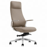HG61A High Back Leather Chair - Light Grey