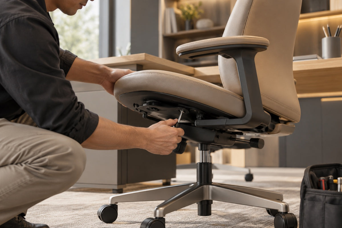 Office chair adjustment and care